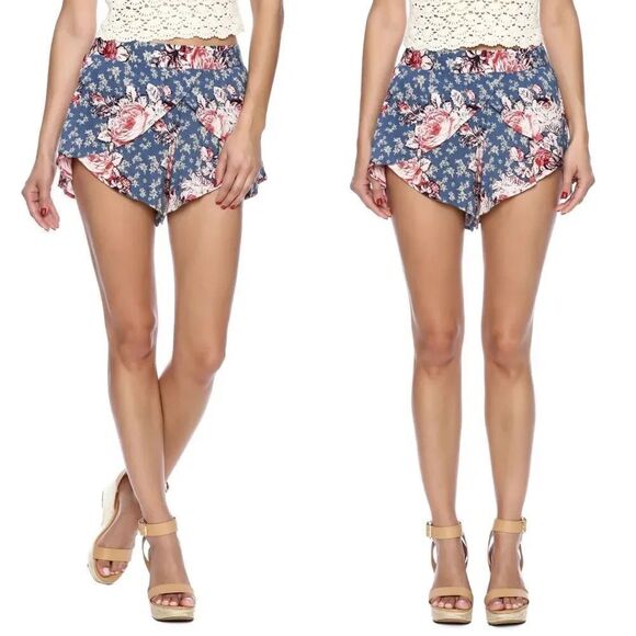 Free people ANTIQUED FLORAL SHORTS - Picture 1 of 7